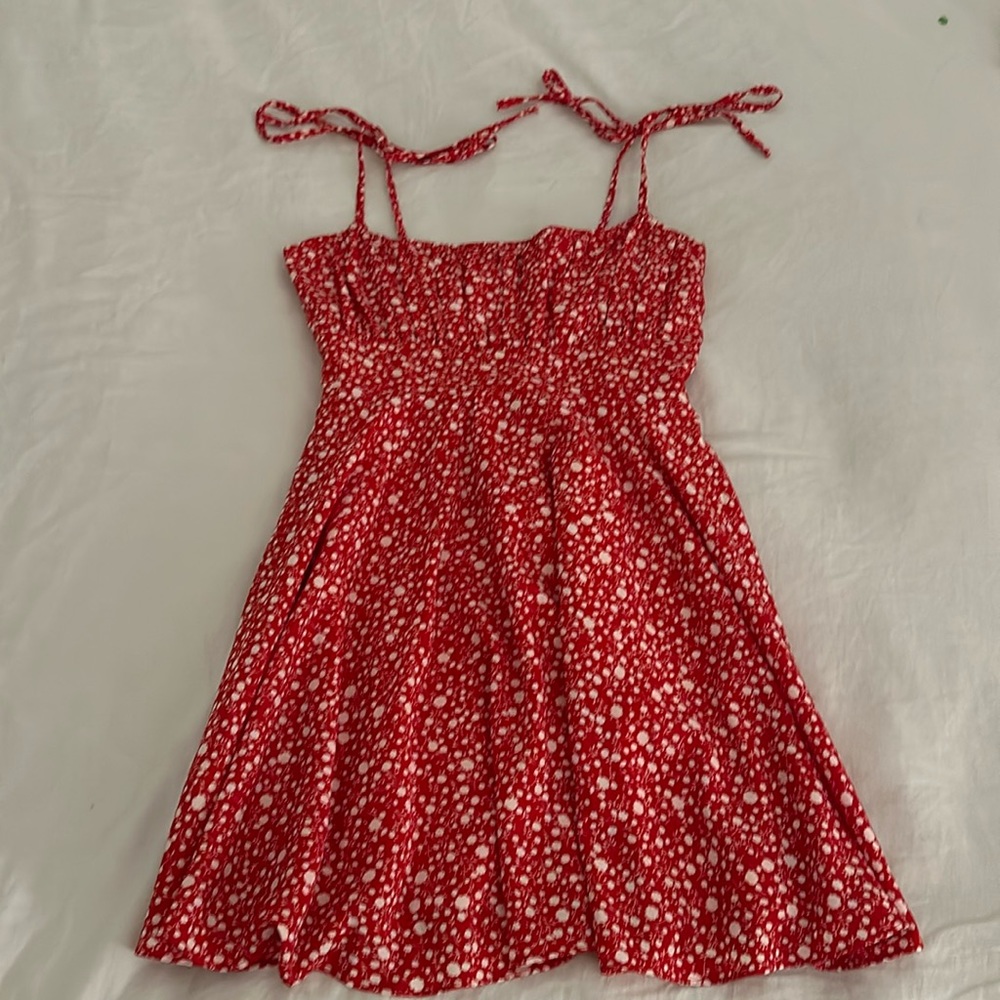 red floral showpo mini dress size women’s 2
